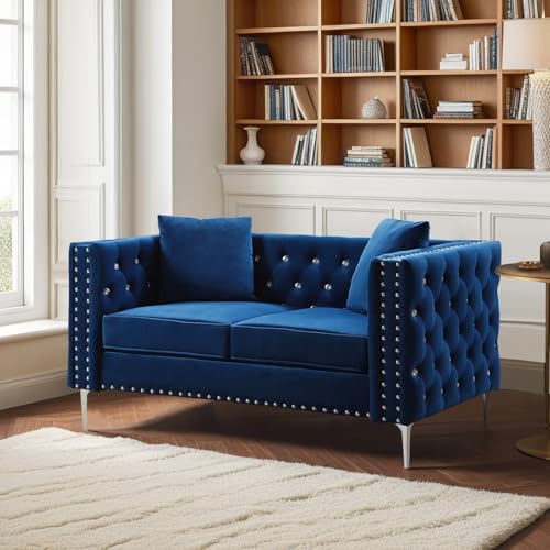 Black Velvet Loveseat Sofa Y88290