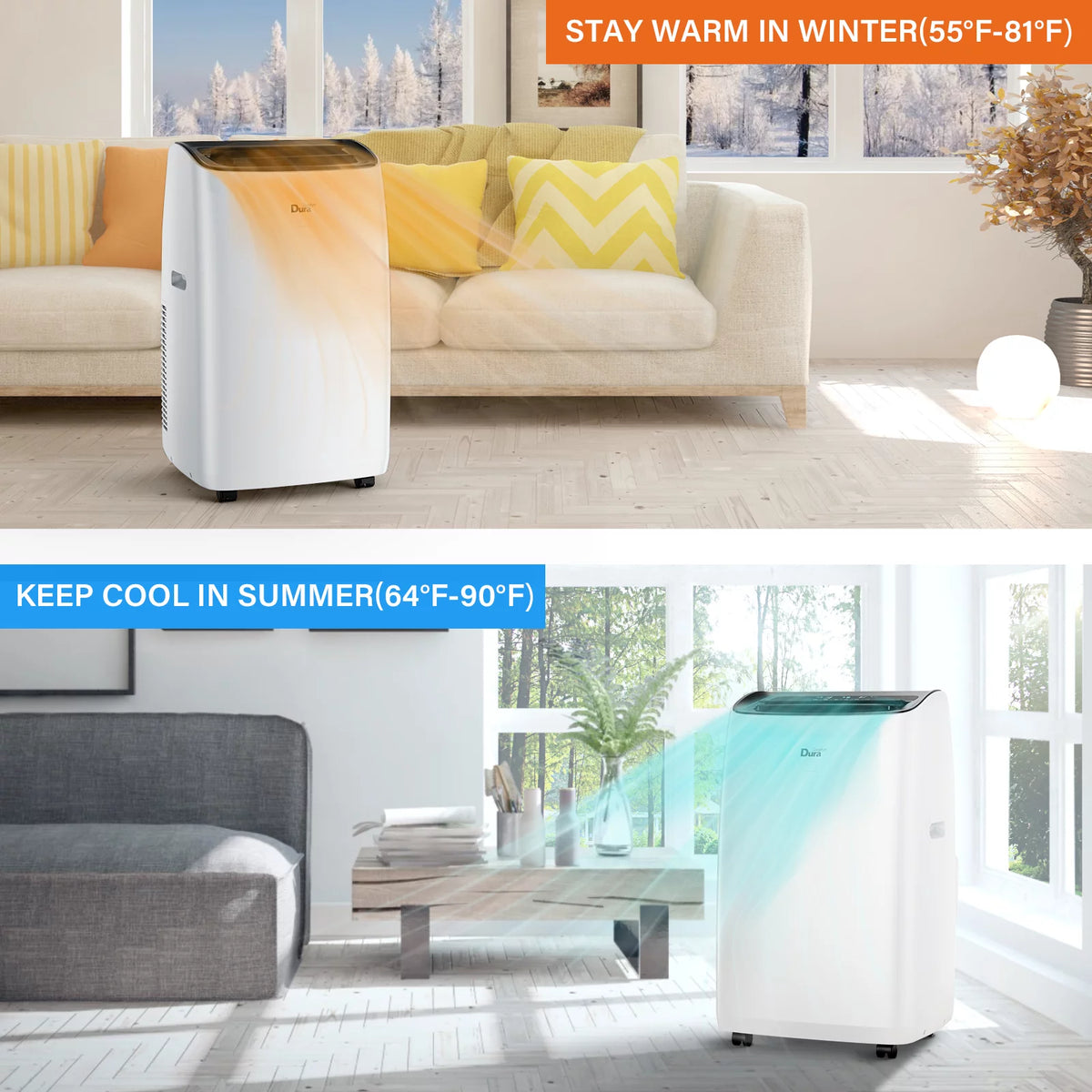 8150 BTU White Portable Air Conditioner with Heat V2336
