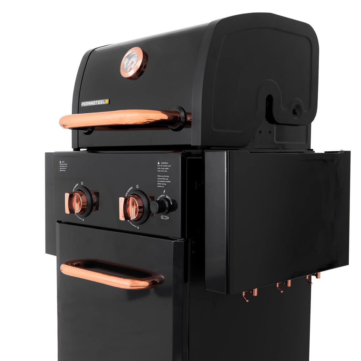 Black 2-Burner Compact Propane Gas Grill with Foldable Sides Q3352
