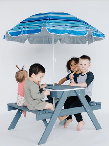 3-in-1 Kids Picnic Table with Umbrella A11721