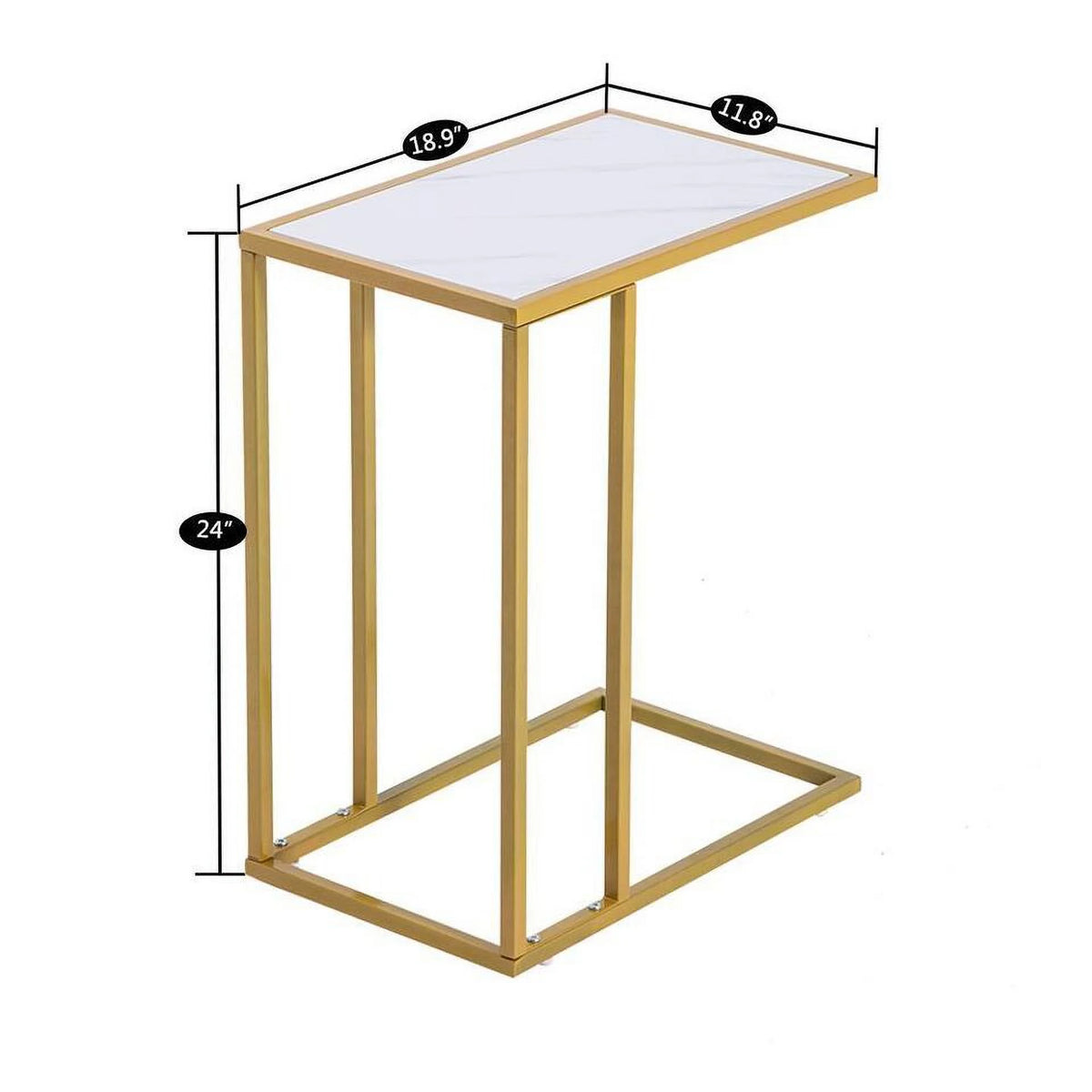 White Marble Top Sofa Side Table N7670