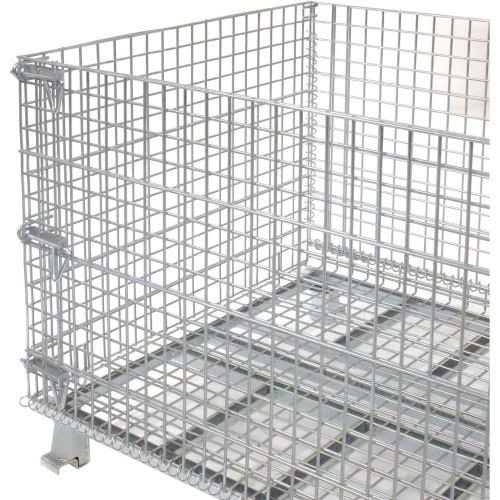 Folding Wire Container 48x40x36-1/2 3000-4000 lb Cap. Drop Gate I2830