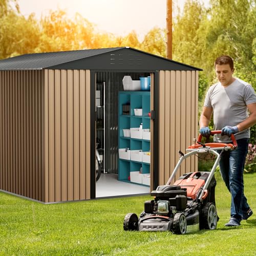 8 x 6 FT Metal Outdoor Storage Shed with Lock D12876