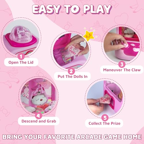 Mini Claw Machine with Sound & 20 Mini Plush Toys H332249