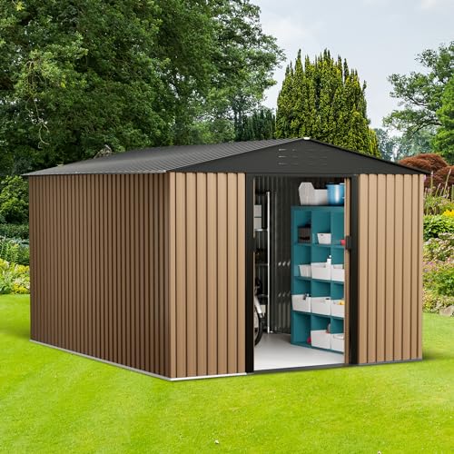 8 x 6 FT Metal Outdoor Storage Shed with Lock D12876