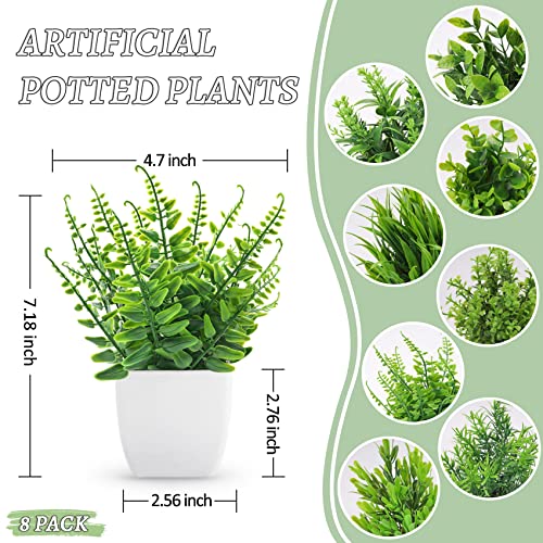 8 Packs Artificial Faux Potted Plants Q407