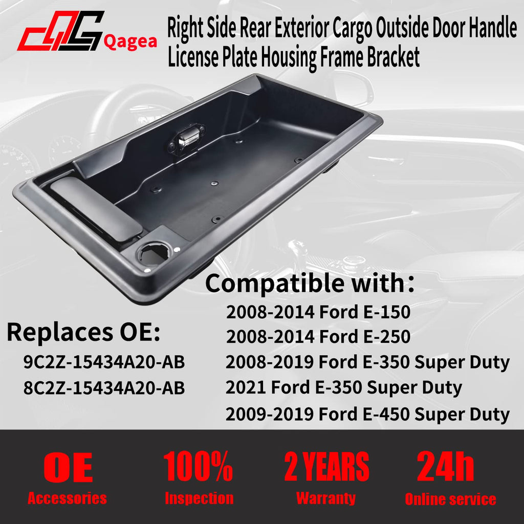 Rear Exterior Cargo Door Handle & License Plate Housing Frame Bracket U4060