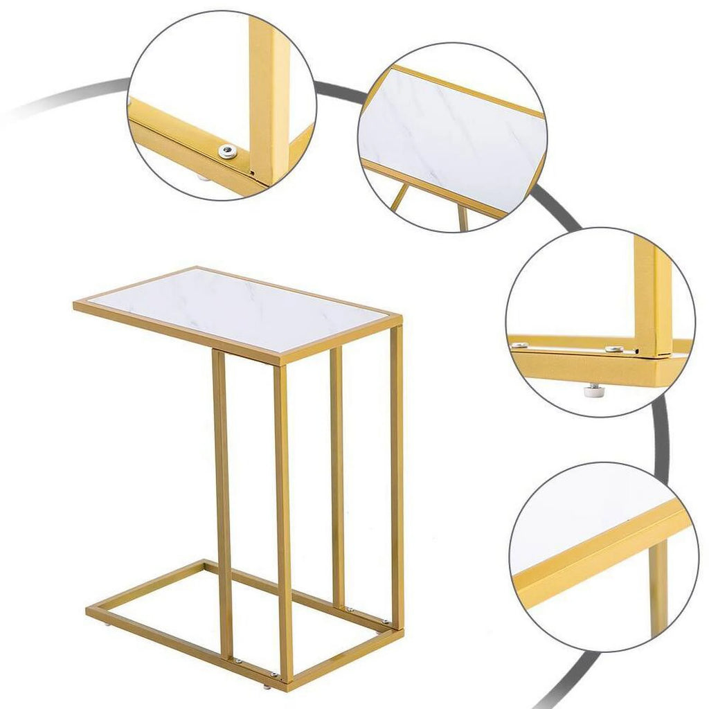 White Marble Top Sofa Side Table N7670