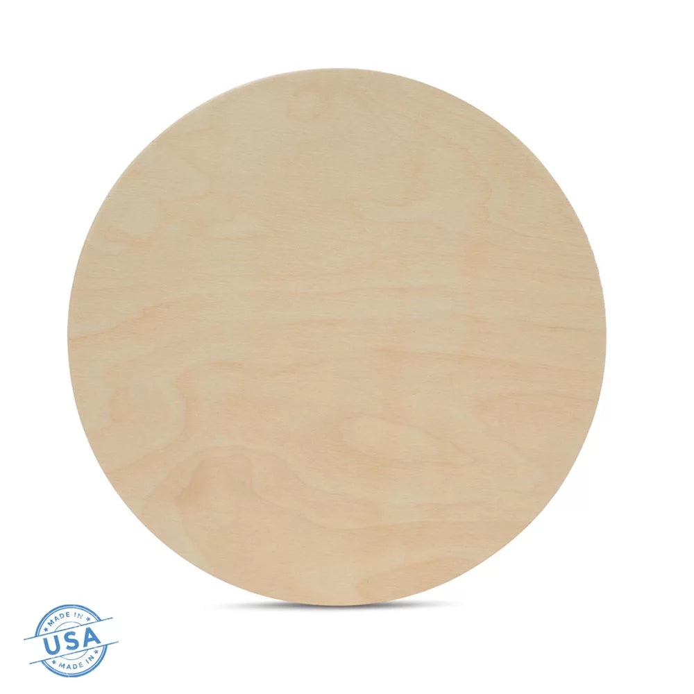 14 inch Unfinished Birch Wood Circles Pack of 10 A47178