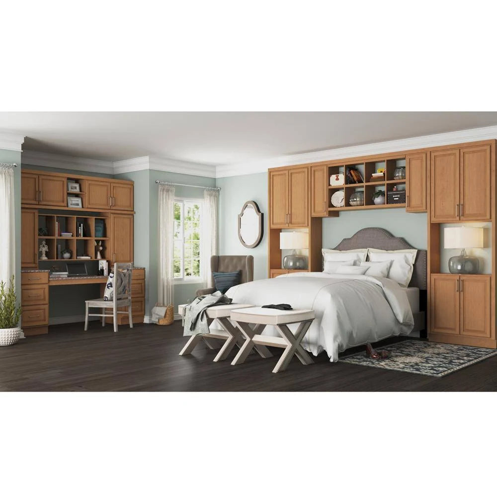 Medium Oak Diagonal Corner Wall Kitchen Cabinet J76325