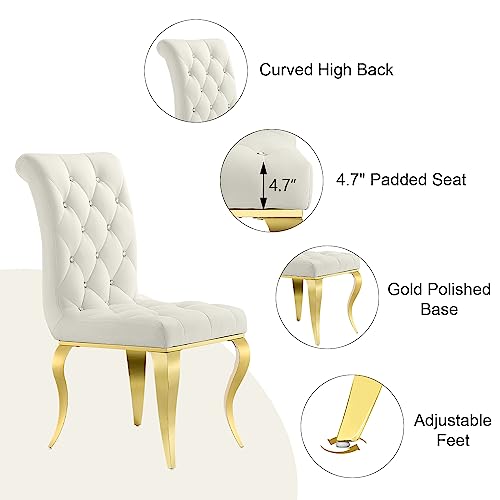 7 Piece White Velvet Dining Table Set J72166
