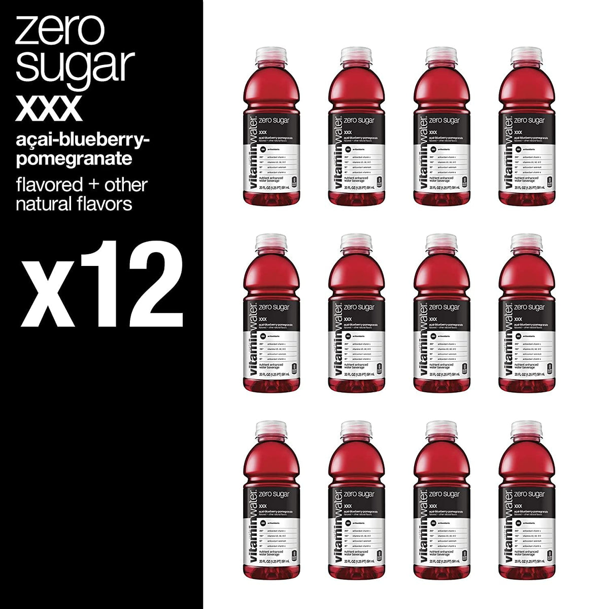 20 Fl Oz Nutrient Enhanced Flavored Water with Vitamins, Antioxidants, Electrolytes, Pack of 12 A1279