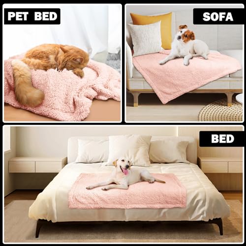 Grey Washable Sherpa Fleece Dog Blanket 24x32 Inches L4481