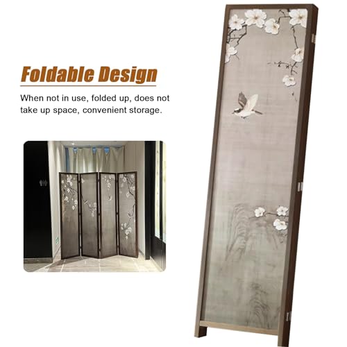 6 Panel Walnut Wood Room Divider Y262074