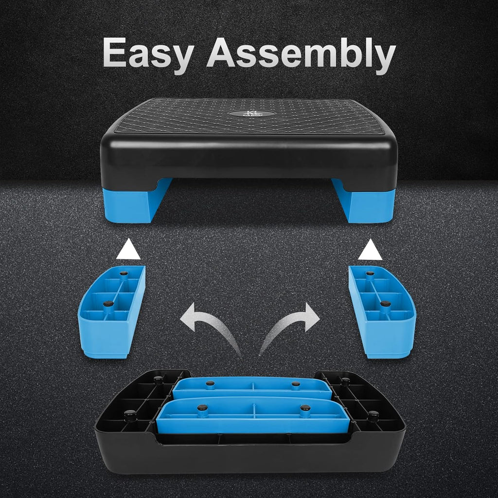Height-Adjustable 4"-6" Step Aerobics Platform Fitness Equipment Stepper Trainer Exercise Step Platform N406350