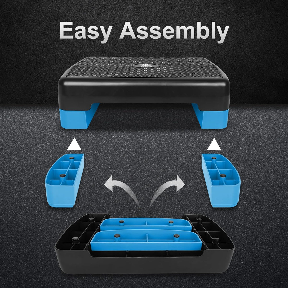 Height-Adjustable 4"-6" Step Aerobics Platform Fitness Equipment Stepper Trainer Exercise Step Platform N406350