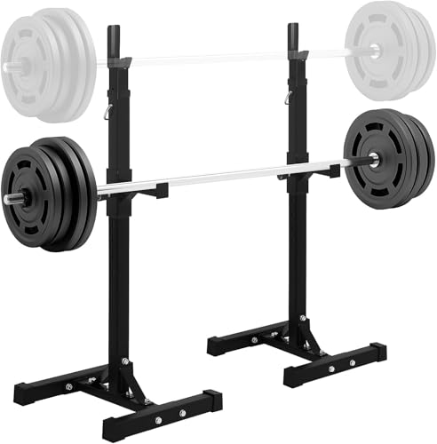 Black Adjustable Squat Rack Stand Set of 2 T851