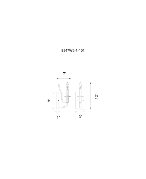 1-Light Black Sconce O220