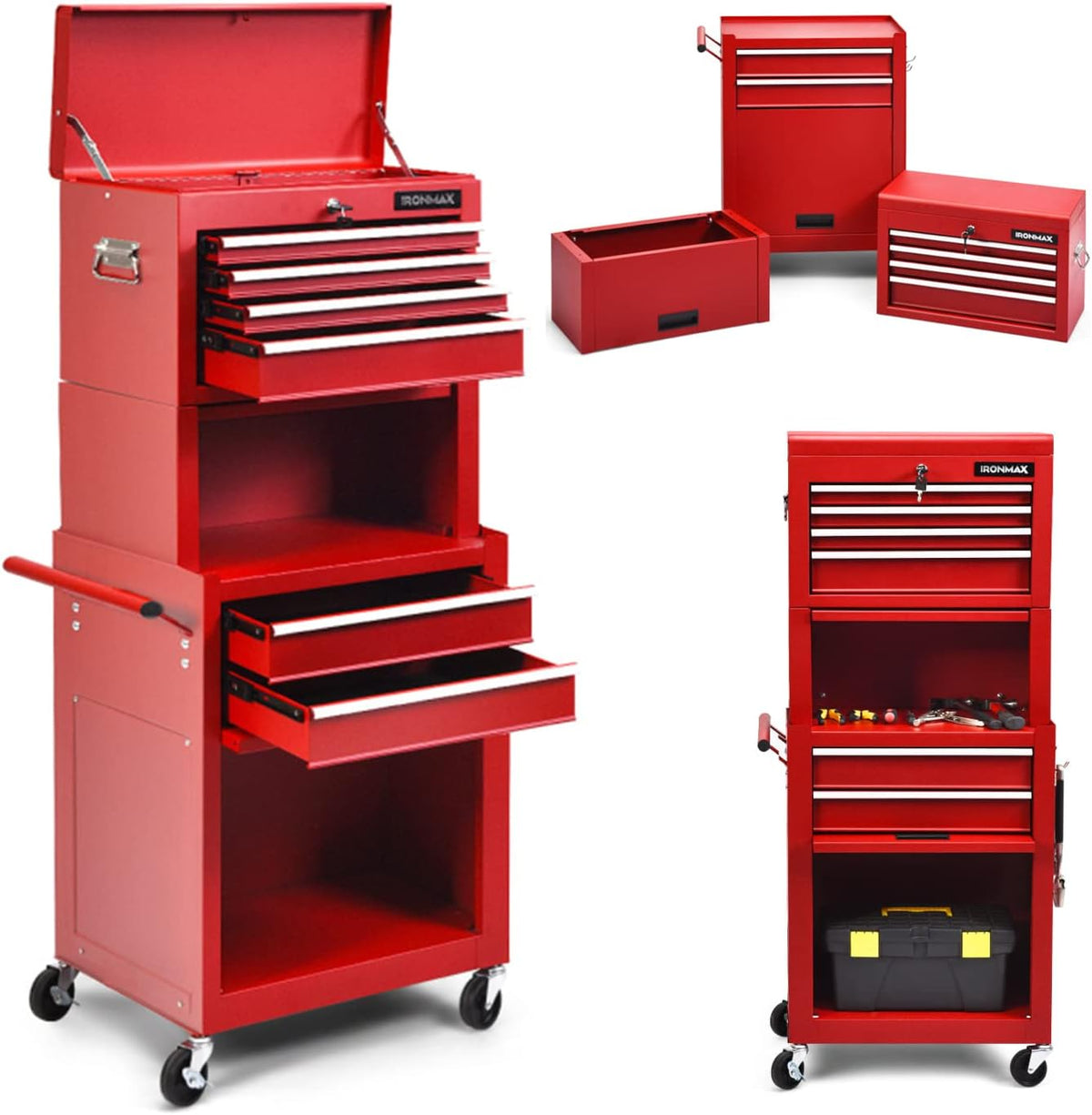 5 Drawer Rolling Tool Chest Cabinet with Wheels and Locking System R522