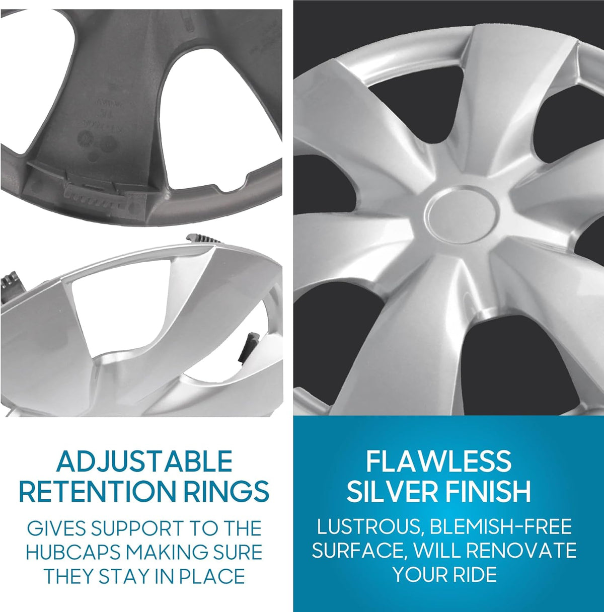4 Pack 15 inch Hubcaps Wheel Covers L186