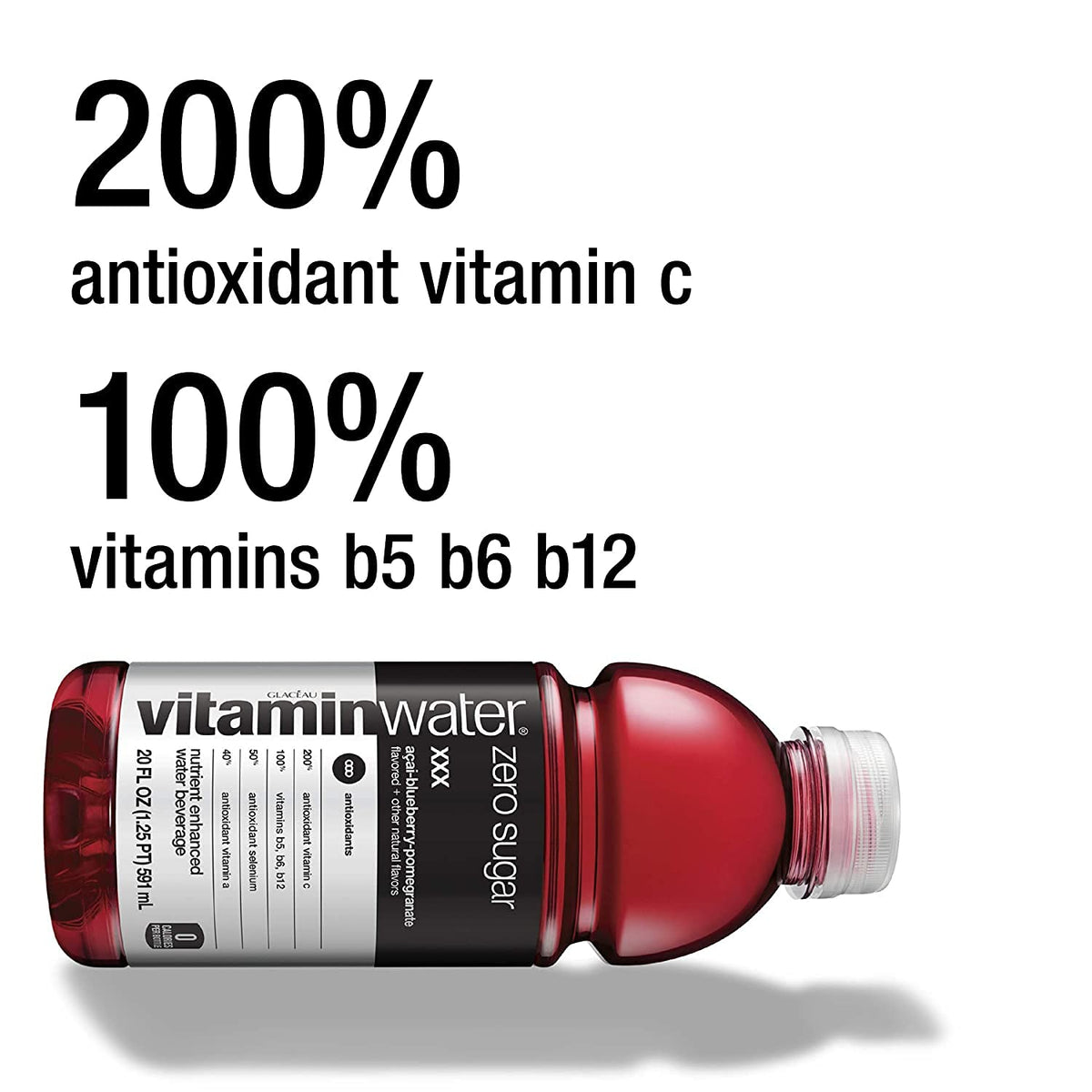 20 Fl Oz Nutrient Enhanced Flavored Water with Vitamins, Antioxidants, Electrolytes, Pack of 12 A1279