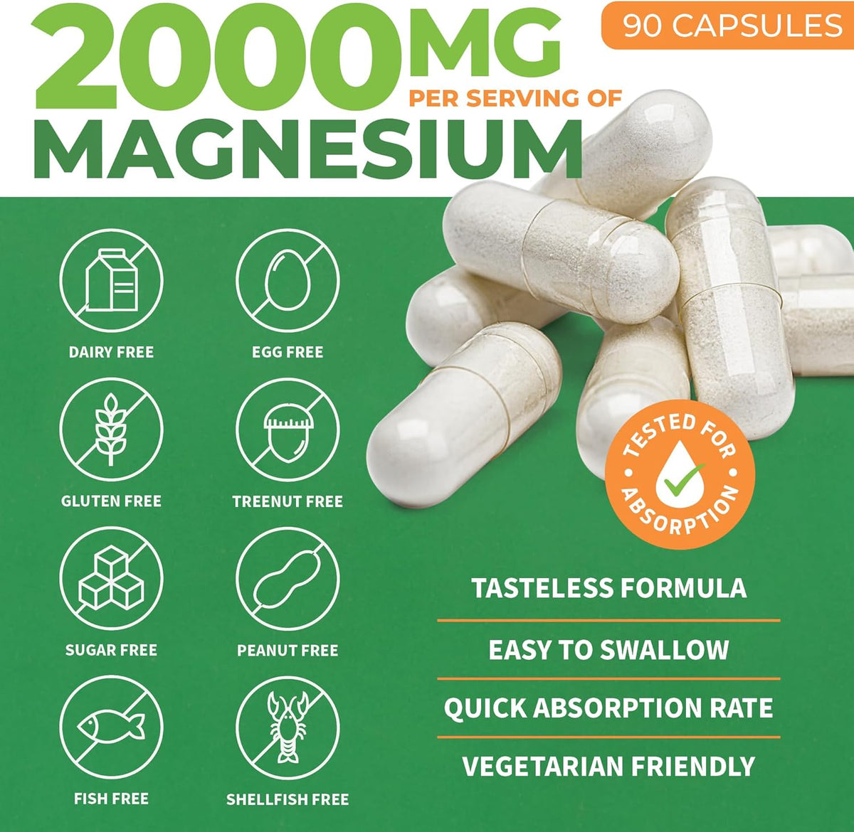 Magnesium L-Threonate Capsules 2000mg 90 Count S347