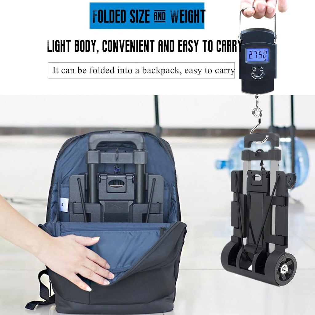 Black Folding Luggage Cart with 2 Wheels Z79973