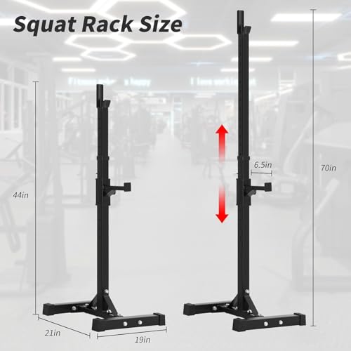 Black Adjustable Squat Rack Stand Set of 2 T851