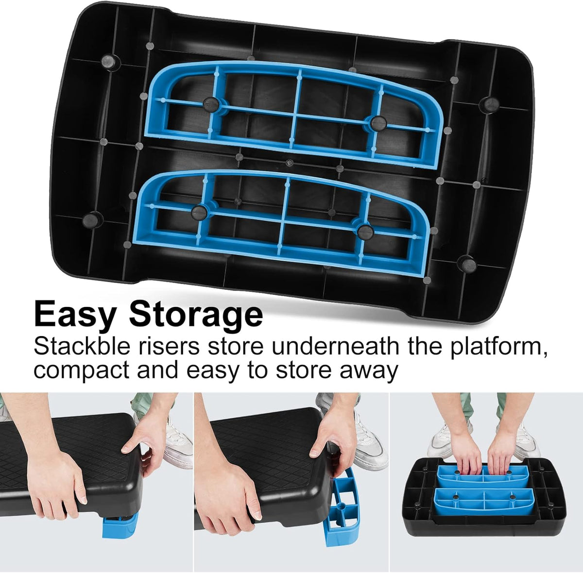 Height-Adjustable 4"-6" Step Aerobics Platform Fitness Equipment Stepper Trainer Exercise Step Platform N406350