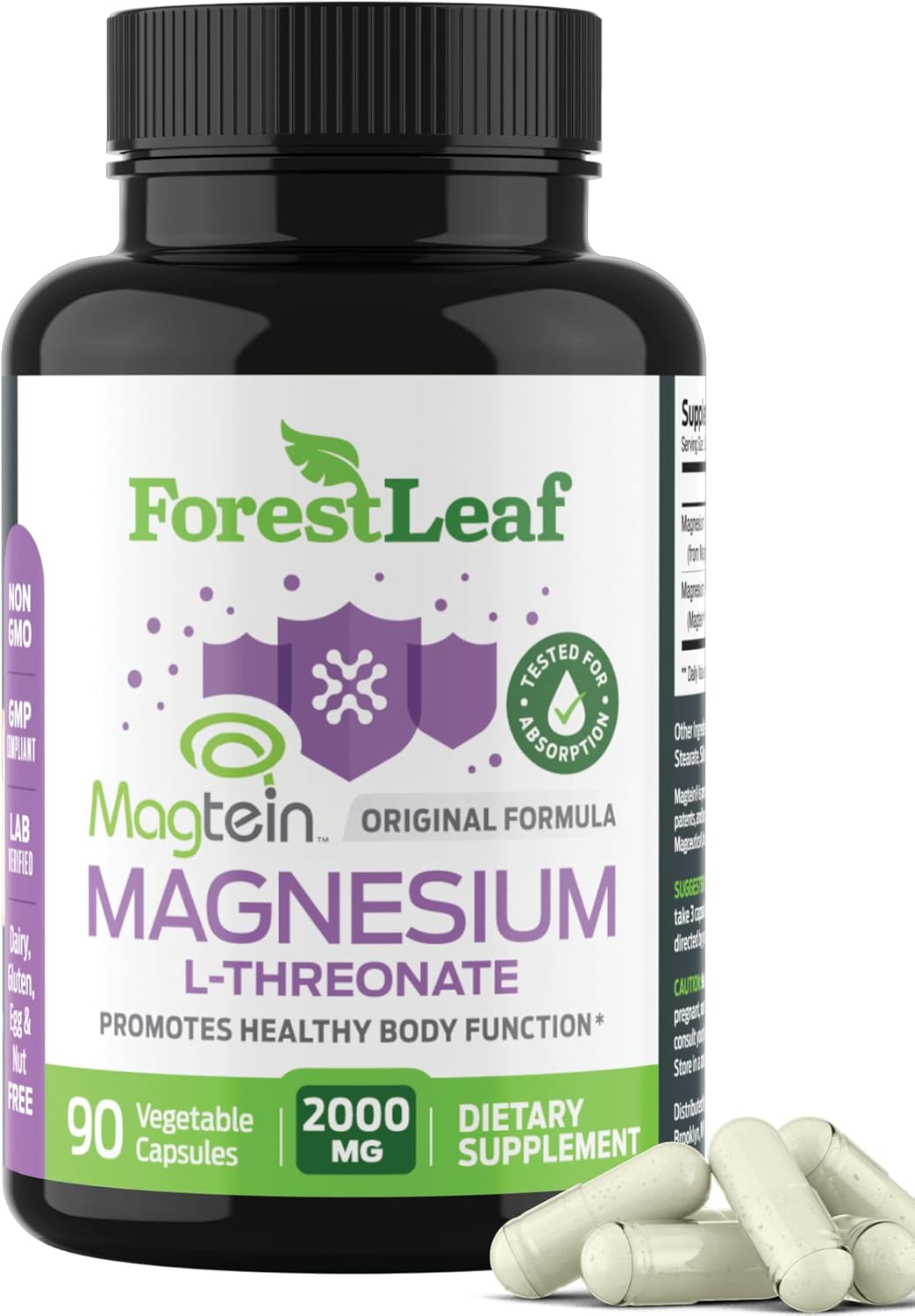 Magnesium L-Threonate Capsules 2000mg 90 Count S347