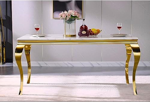 7 Piece White Velvet Dining Table Set J72166