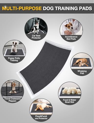 Charcoal Dog Pads - 100pcs: 13" x 18" - 6-Layer Leak-Proof Quick Dry Super Absorbent with Activated Charcoal W299