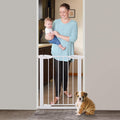 White Magnetic Auto Close Baby Gate I58017