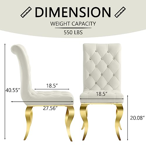 7 Piece White Velvet Dining Table Set J72166