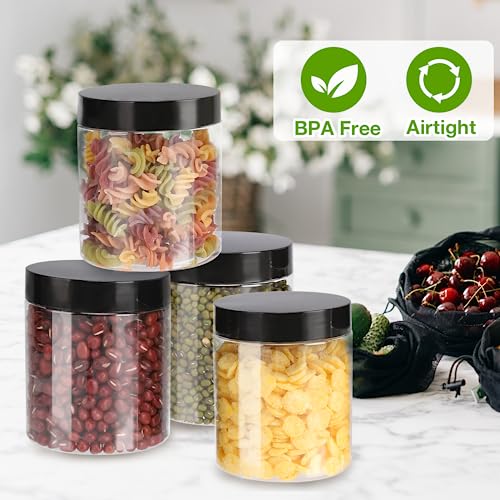 6 Pack 8 oz Clear Plastic Jars with Lids Q232387
