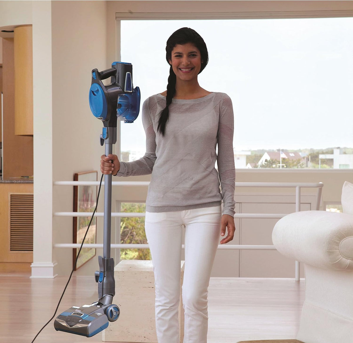Gray Blue Rocket Vacuum T7354