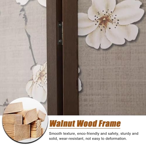 6 Panel Walnut Wood Room Divider Y262074