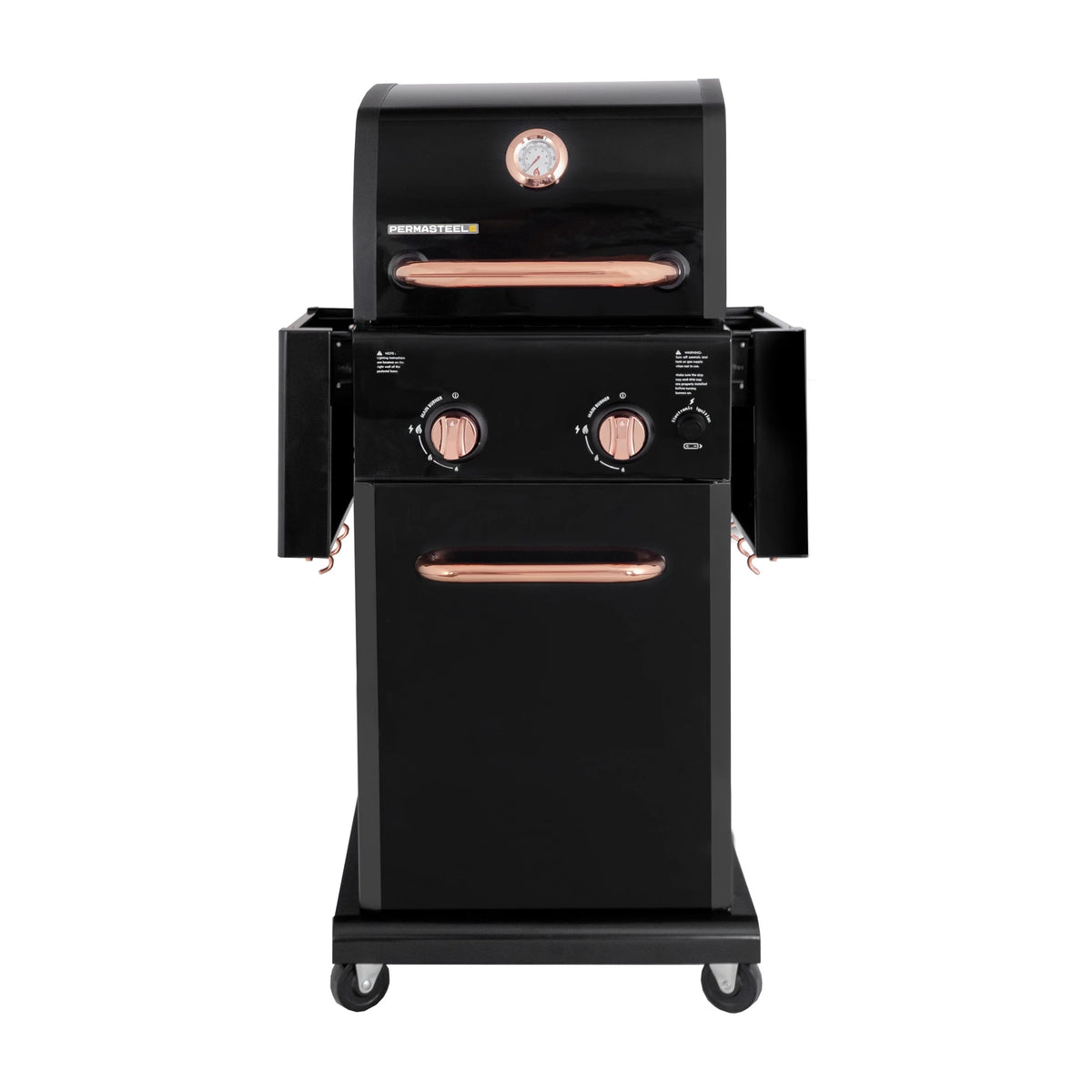 Black 2-Burner Compact Propane Gas Grill with Foldable Sides Q3352