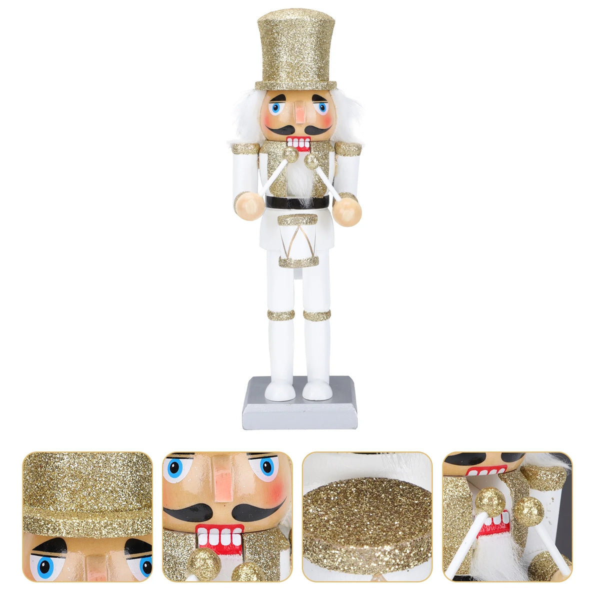 White Wooden Nutcracker Soldier Doll Christmas Decor F91612