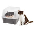 Open Top Cat Litter Box with Shield and Scoop T3417
