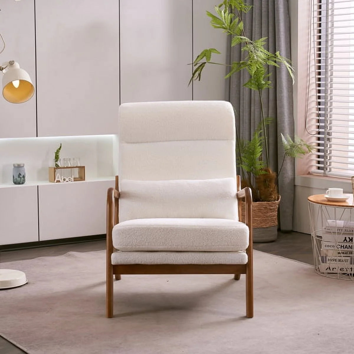 Mid-Century Modern Accent Chair with Lumbar Pillow V740