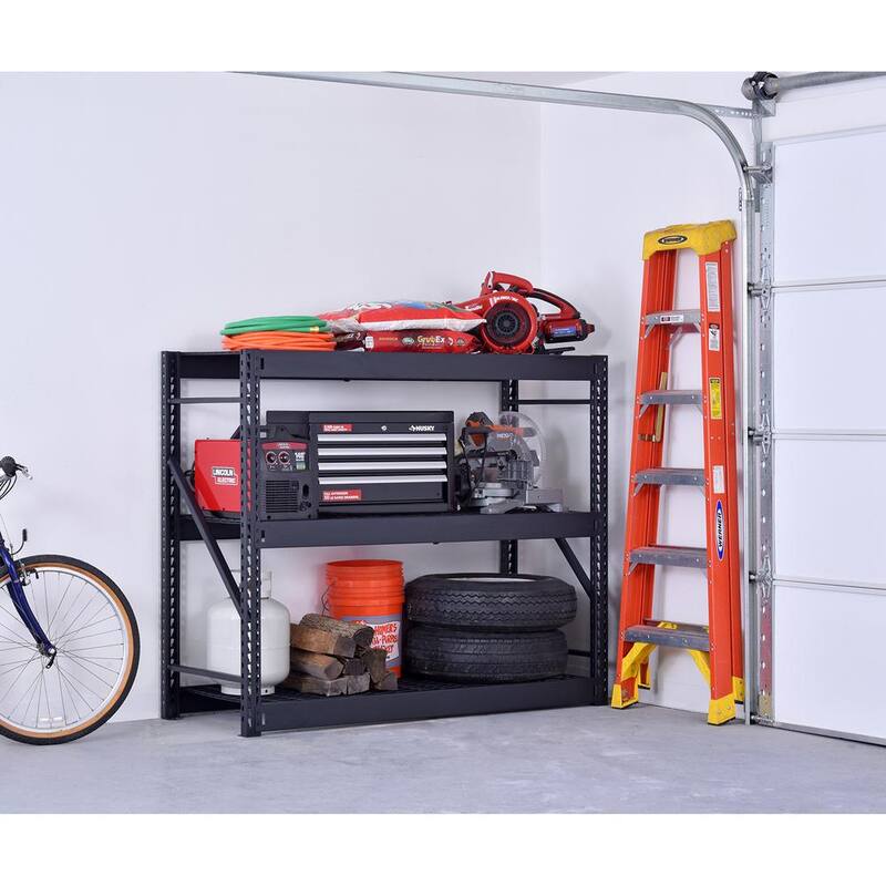 3-Tier Steel Freestanding Garage Storage Shelving Unit in Black D2944