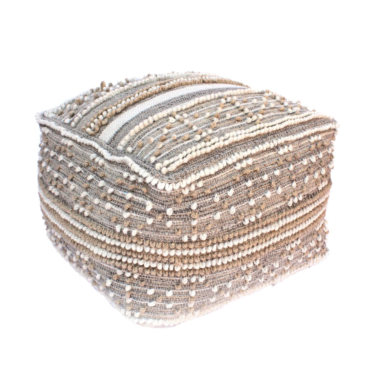 Wool and Cotton Pouf Ottoman N68037