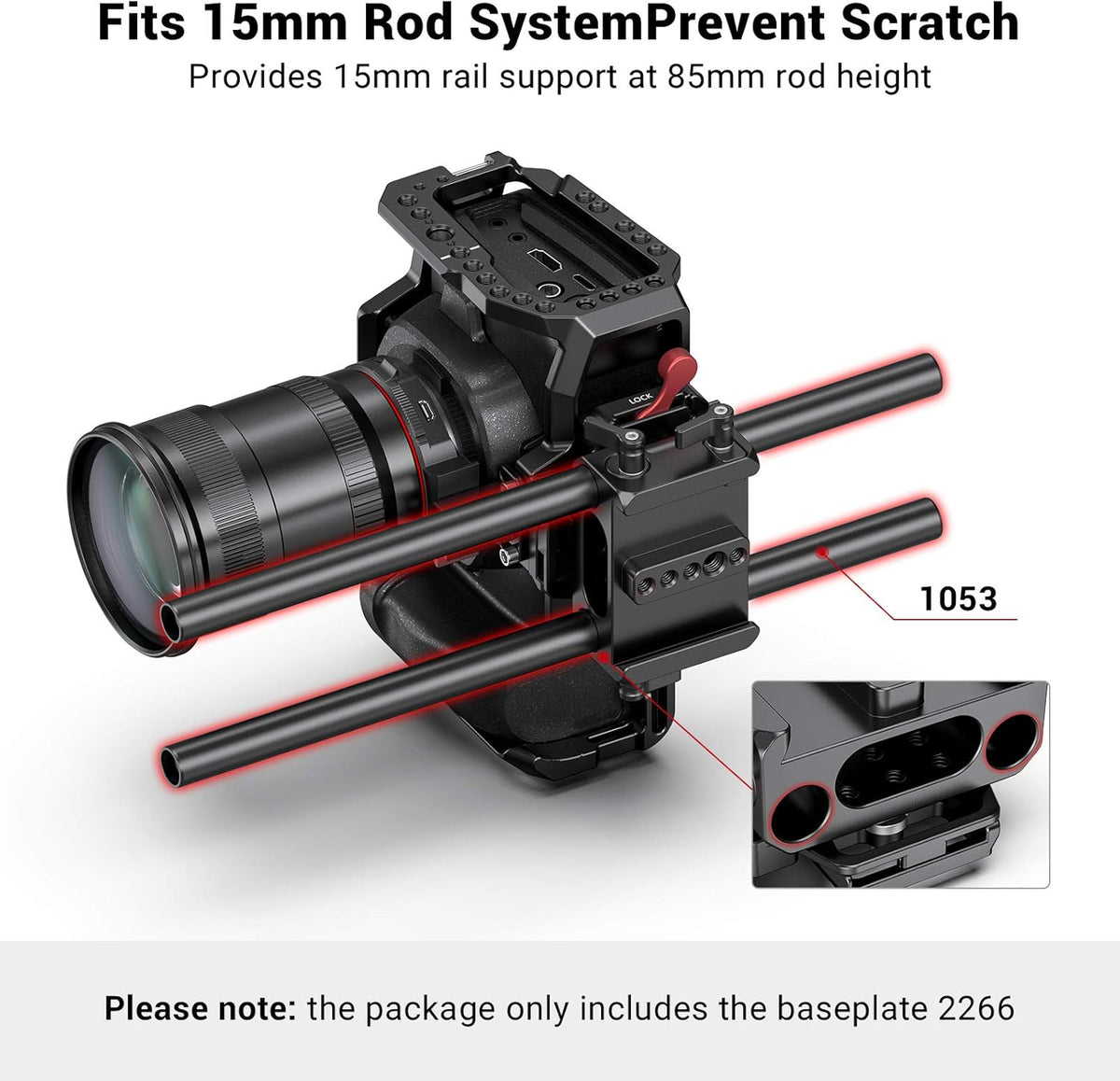 BMPCC Baseplate for Manfrotto 501PL Black Design H4761
