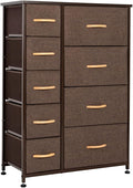 Gray 9 Drawers Vertical Dresser Storage Tower with Steel Frame and Fabric Bins L56702