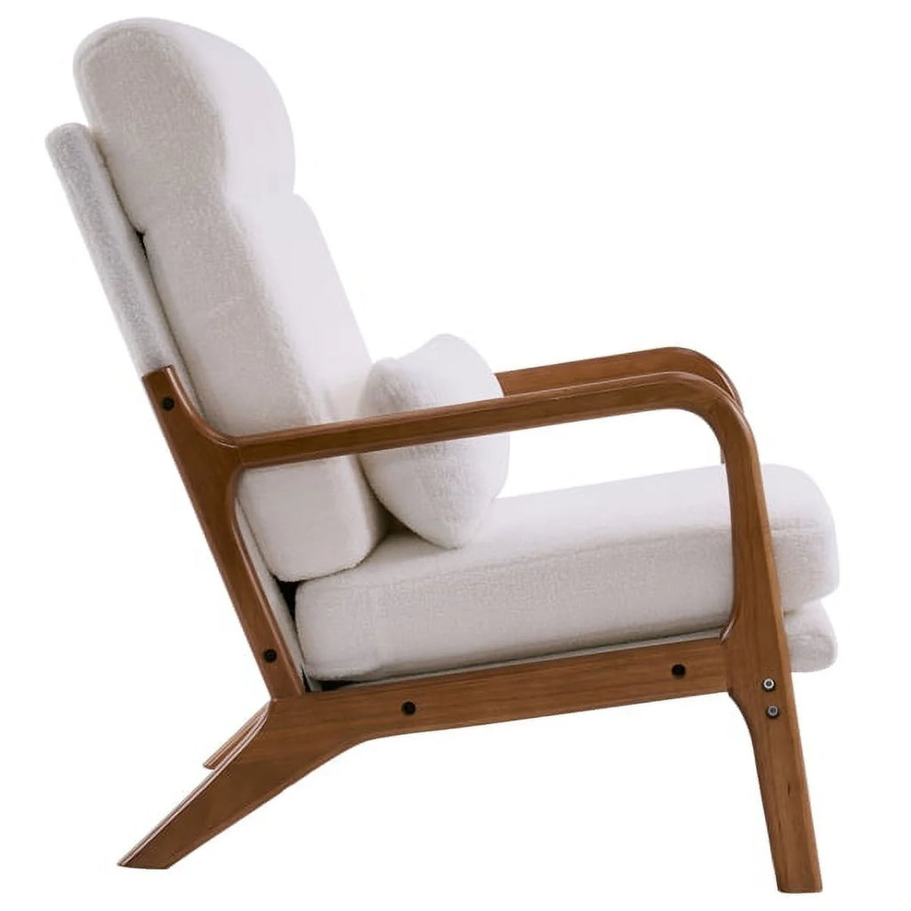 Mid-Century Modern Accent Chair with Lumbar Pillow V740