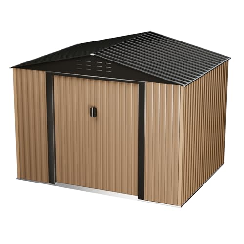 8 x 6 FT Metal Outdoor Storage Shed with Lock D12876