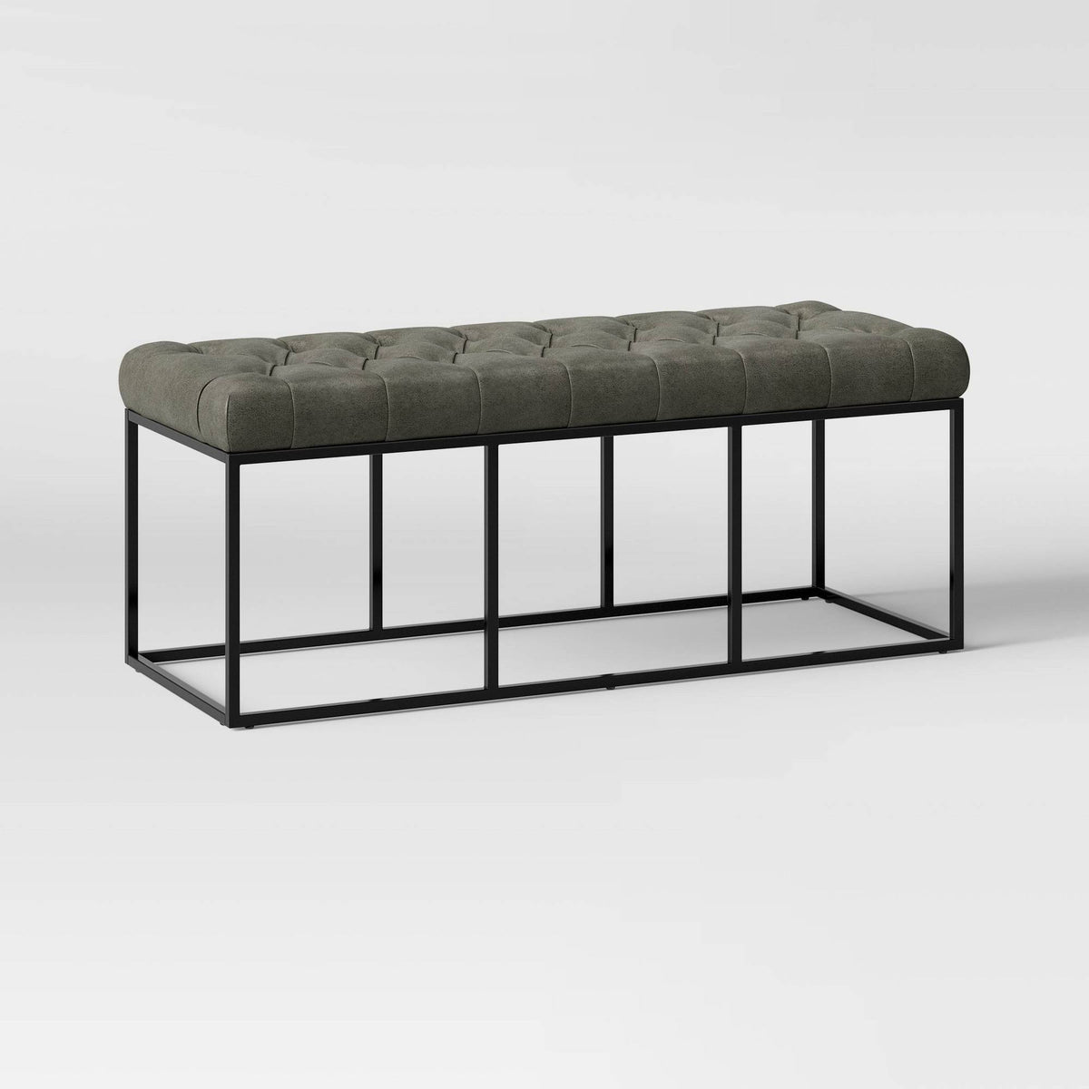 Tufted Faux Leather Bench G95540