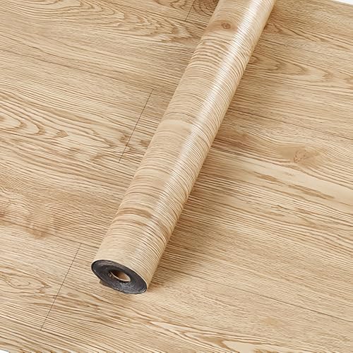 2 Rolls 15.7'' Wide Peel and Stick Floor Tiles, 25.73 Sq.ft Self-Adhesive Waterproof Wood Grain Vinyl Flooring A609
