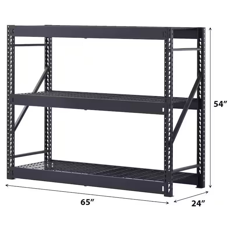 3-Tier Steel Freestanding Garage Storage Shelving Unit in Black D2944